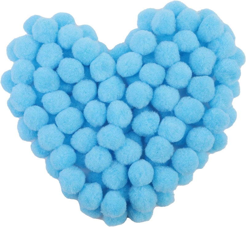 MORFEN 150 Pcs Pom Poms, 1 Inch Light Blue Craft Pom Poms, Mother's Day Fuzzy Pompom Puff Balls, Small Pom Pom Balls for DIY Arts, Crafts Projects, Home Decorations - Image 1
